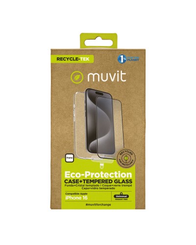 Funda y Protector para Móvil Muvit for Change iPhone 16 Negro