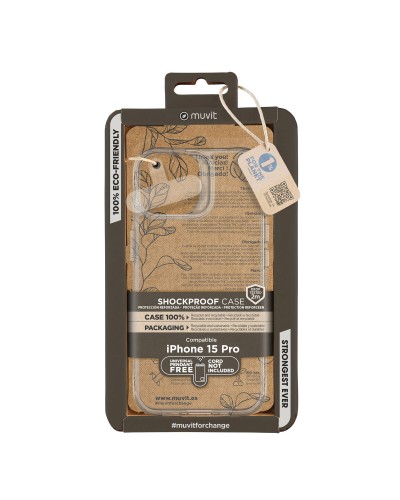 Mobilfodral Muvit for Change iPhone 15 Pro Clear