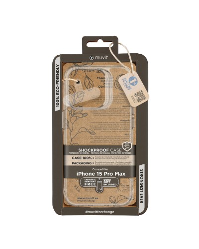 Custodia per Cellulare Muvit for Change iPhone 15 Pro Max Clear