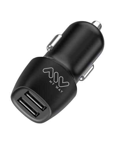 myway cargador coche 2 USB 3.4A negro