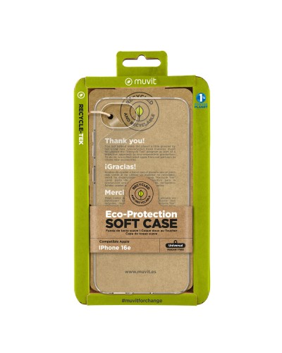 muvit for change funda compatible con Apple IPhone 16e transparente