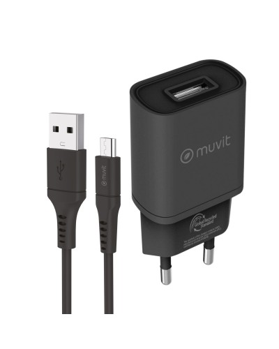 Wall Charger Muvit for Change Black 12 W (2 Units)