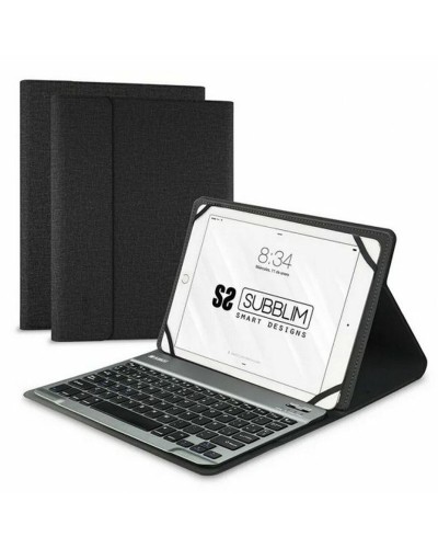 Housse pour Tablette et Clavier Subblim SUB-KT2-BT0001 Noir Gris Espagnol Qwerty
