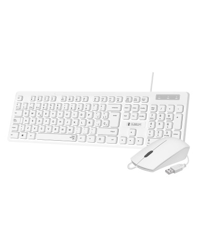 Tastiera e Mouse Subblim SUBKBC-CSSK02 Bianco Qwerty in Spagnolo QWERTY