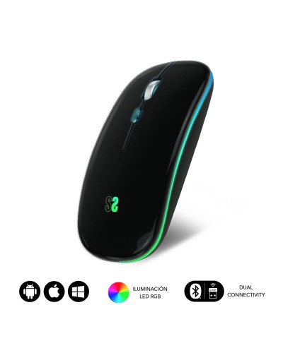 Souris Bluetooth Sans Fil Subblim SUBMO-LDFLAT1 Noir 1600 dpi