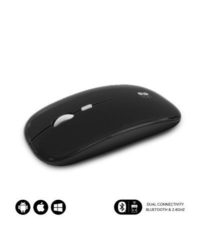 Mouse Bluetooth Wireless Subblim SUBMO-DFLAT20 Nero 1600 dpi