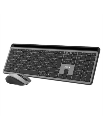 Tastiera e Mouse NGS ECLIPSEKIT Grigio QWERTY