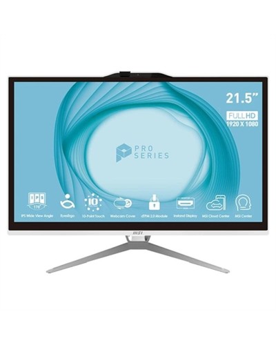 Alles in Eén MSI Pro AP222T-435EU 21,5" 4 GB RAM 128 GB SSD Intel Pentium G4560 3.3GHz Intel Pentium Gold G7400 Qwerty Spaans