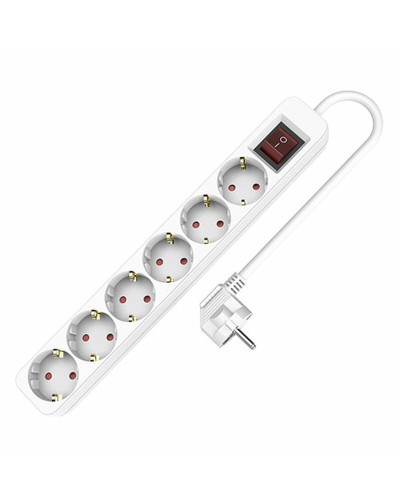 Multipresa con 6 Prese senza Interruttore TM Electron TMUAD506S Bianco 3680 W (1,5 m)