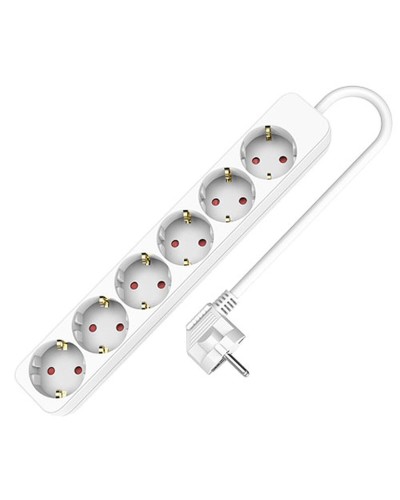 6-socket plugboard without power switch TM Electron TMUAD506 White 3680 W (1,5 m)