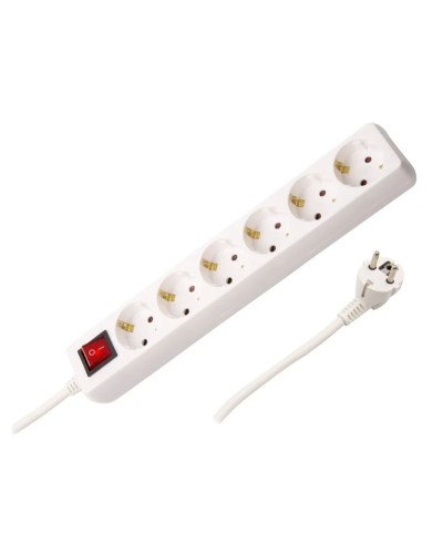 Förgreningslist 6 Tomas med Brytare Silver Electronics 9636