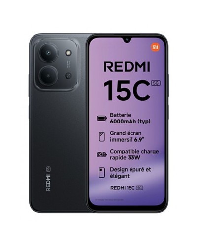 Smartphone Xiaomi REDMI 15C 5G 4-256 BK 6,9" 8 GB RAM 4 GB RAM 256 GB Nero