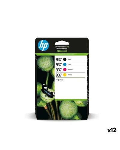 Originele inkt cartridge HP Geel Blauw Zwart Magenta (12 Stuks)