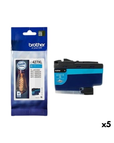 Originele inkt cartridge Brother LC427XL Cyaan (5 Stuks)