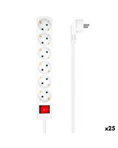 Regleta Enchufes 6 Tomas con Interruptor Aisens Blanco (1,4 m) (25 Unidades)
