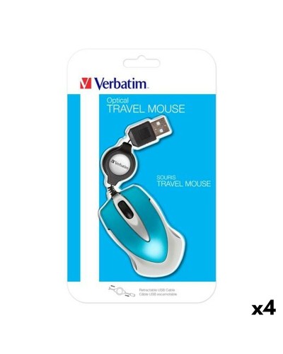 Mouse Verbatim GO MINI Azzurro Nero 1000 dpi (4 Unità)
