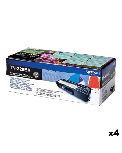 Toner Brother TN320BK Zwart (4 Stuks)