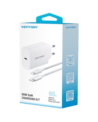 Caricabatterie da Parete Vention G14W0-EU 65 W Nero