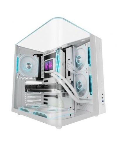 Case computer desktop ATX Mars Gaming MCINFINIOLITEW Bianco