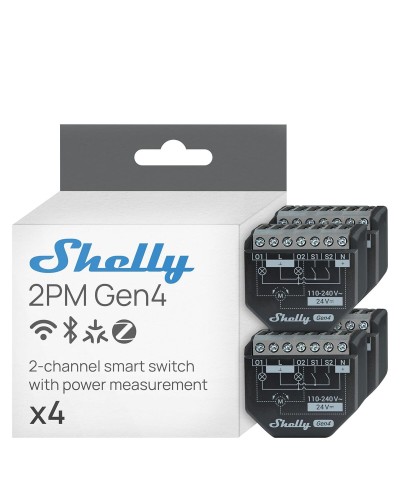 Presa Intelligente Shelly SHELLY 2PM GEN4 X4 Wi-Fi 230 V 10 A (4 Unità)