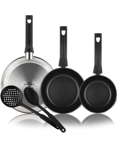 Sartén Magefesa Plateado Acero Inoxidable Ø 24 cm Ø 20 cm Ø 28 cm 3 Piezas (3 Unidades)