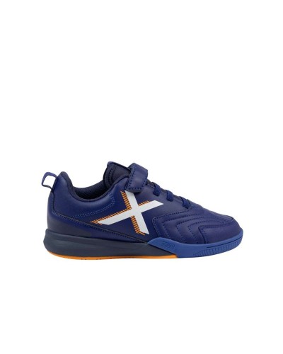 Children's Indoor Football Shoes Munich Rondito Kid Elastic Laces Blue