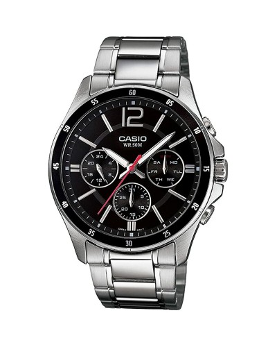 Men's Watch Casio MULTIFUNCTION CALENDAR - BLACK Black Silver (Ø 43,5 mm) (Ø 35 mm)