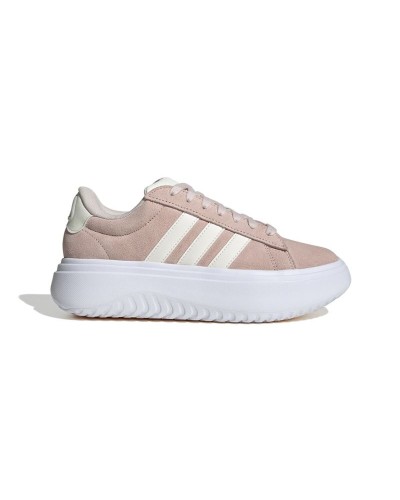 Naisten vapaa-ajan lenkkarit Adidas Grand Court Platform Suede Vaaleanpunainen