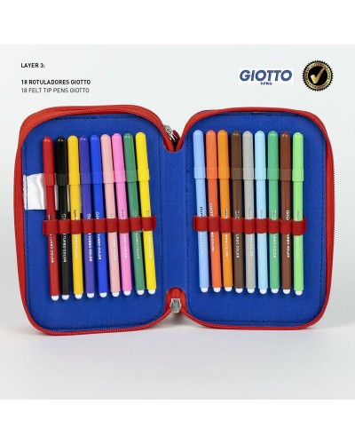 Pochette à crayons triple The Paw Patrol Bleu 12,5 x 6,5 x 19,5 cm