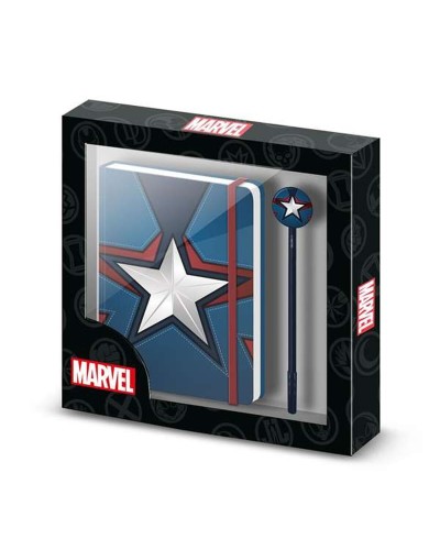 Dagboek met Accessoires Capitán América Blauw 22,4 X 2,2 X 23,2 cm