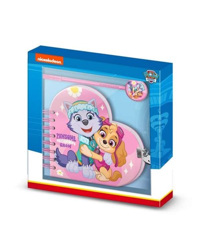 Quaderno ad Anelli con Penna The Paw Patrol Rosa 160 fogli 23 x 2,5 x 24 cm