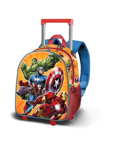 Mochila Escolar 3D con Ruedas The Avengers