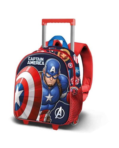 Schulrucksack 3D mit Rädern Capitán América