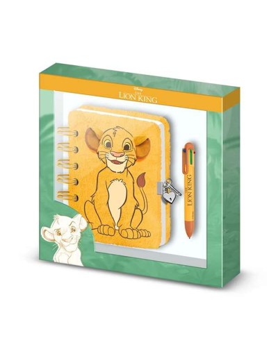 Cahier à Spirales avec Stylo The Lion King Jaune 24 x 23 x 2,5 cm A5