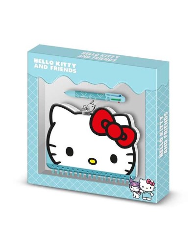 Päiväkirja tarvikkeineen Hello Kitty Sininen 24 x 23 x 2,5 cm