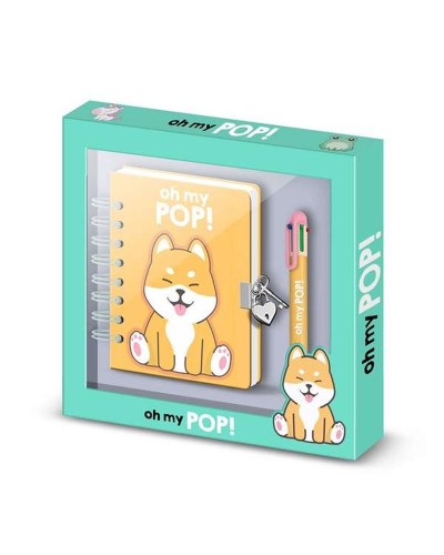 Spiraalnotitieblok met Pen Oh My Pop! Multicolour 24 x 23 x 2,5 cm A5