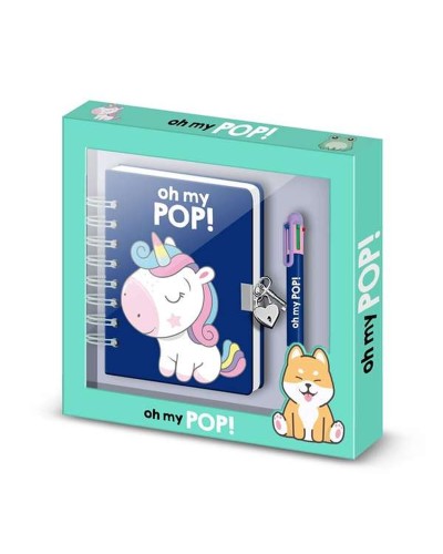 Libreta de Anillas con Bolígrafo Oh My Pop! Multicolor 24 x 23 x 2,5 cm A5