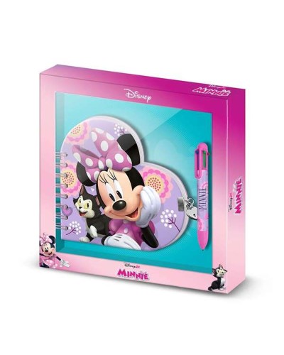 Spiral Notebook with Pen Minnie Mouse Lilac 80 Sheets 24 x 23 x 2,5 cm