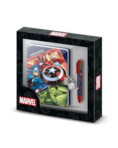 Libreta de Anillas con Bolígrafo The Avengers Azul 24 x 23 x 2,5 cm A5