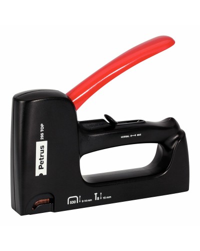 Grapadora Petrus 295 TOP Negro Rojo