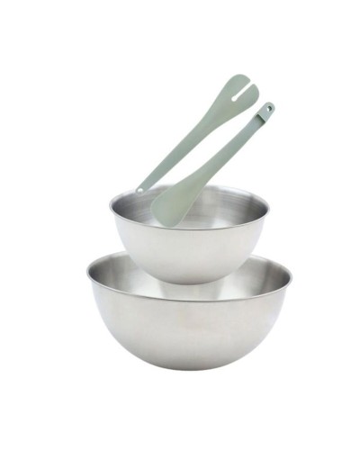 Salad Bowl Fackelmann Vert Stainless steel Plastic 49 X 15 X 30 CM 2 Pieces