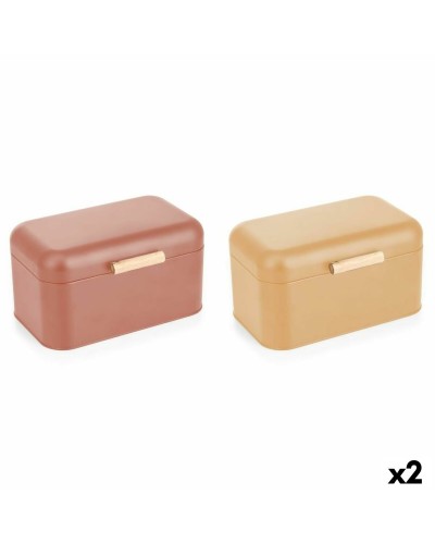 Corbeille à Pain DKD Home Decor Jaune Métal (Reconditionné C)