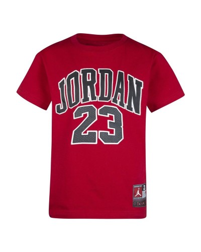 Child's Short Sleeve T-Shirt Jordan Practice Flight Ss Red