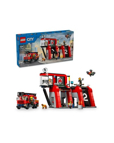 Playset Lego 60414 Fire station with Fire engine