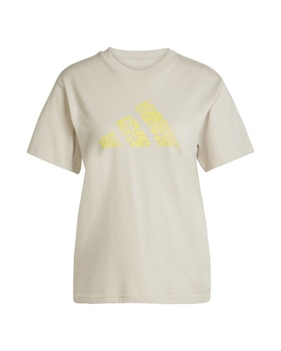 T-shirt med kortärm Dam Adidas Beige