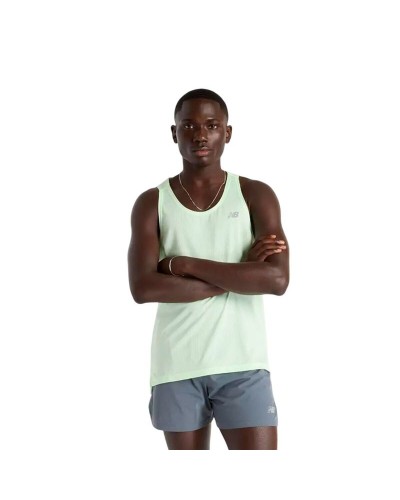 Tank Top Heren New Balance Athletics Singlet Lichtgroen