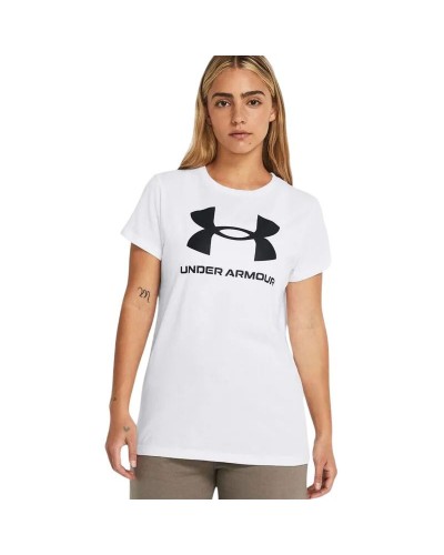 Naisten T-paita Under Armour UA Sportstyle Logo Valkoinen