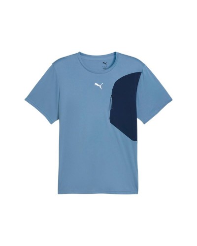Heren-T-Shirt met Korte Mouwen Puma M Flex Pocket Blauw
