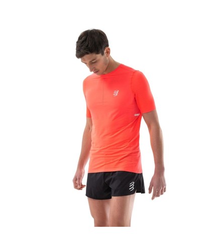 Camiseta de Manga Corta Hombre Compressport Pro Racing Rojo