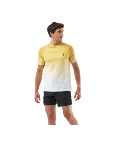 Heren-T-Shirt met Korte Mouwen Compressport Performance Geel